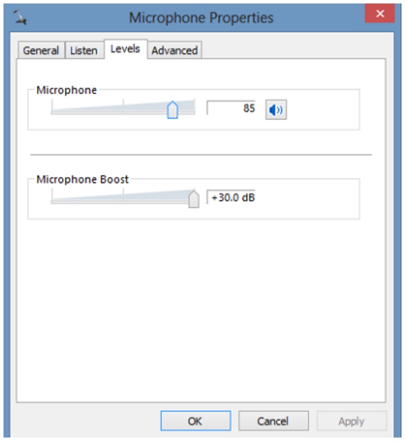 Setting microphone volume for Windows