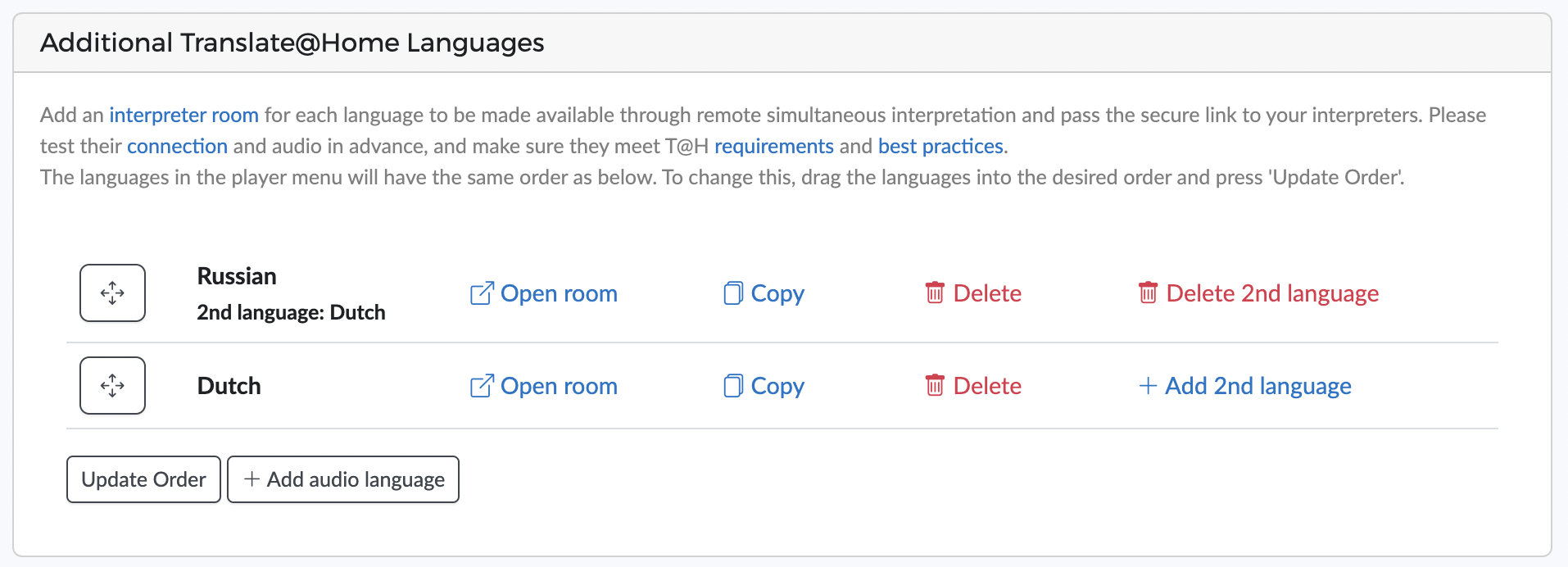 Bilingual language room